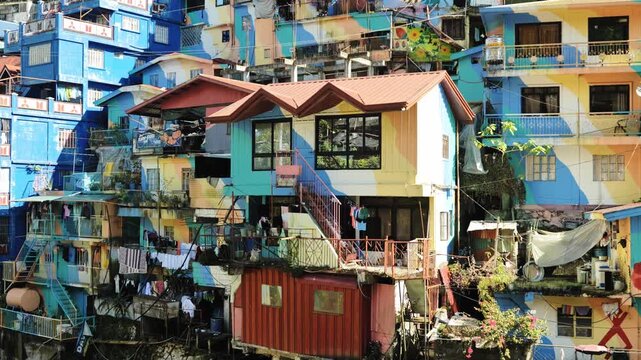 Bright painted hillside apartments showcase artistic Benguet urban community