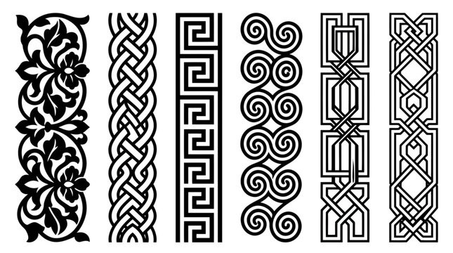 Black ornamental border designs