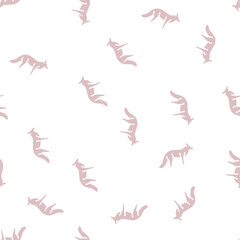 Obraz premium fox wild animal vector glyph seamless pattern fox wild animal sign illustration
