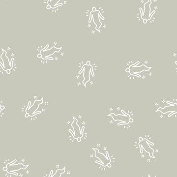 soul human vector line seamless pattern soul human sign illustration
