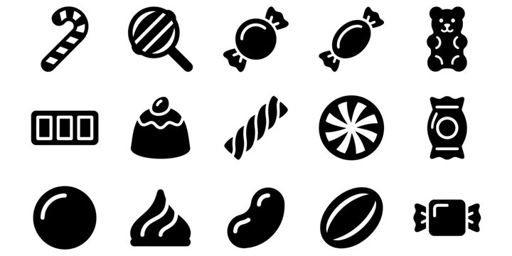 Assorted Candy and Dessert Icon Collection