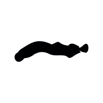 Sea lamprey silhouette vector flat design on white background.