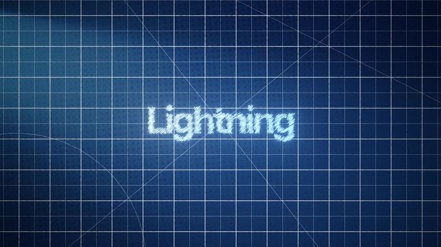 Modern blueprint-style cutting mat animation with detailed grid layout and smooth motion, perfect for designers, tutorials, and creative presentations with lightning title.