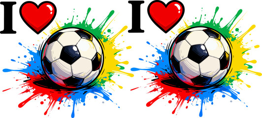 Heart and Soccer Ball Splash © yayan