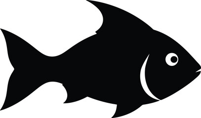 Fototapeta premium Simple black silhouette illustration of a generic fish swimming icon
