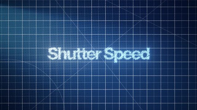 Modern blueprint-style cutting mat animation with detailed grid layout and smooth motion, perfect for designers, tutorials, and creative presentations with shutter speed title.