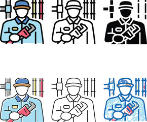 Obraz premium plumber maintenance color icon vector. plumber series maintenance sign. isolated symbol