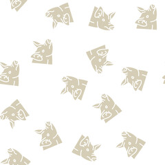 Fototapeta premium pig animal zoo vector glyph seamless pattern pig animal zoo sign illustration