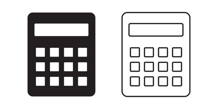 Accounting calculator icon vector. Finance calculator icon set, accounting and money calculation concept with line and solid style. vector illustration.