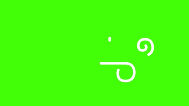 animated line wind icon windy weather icon line wind blows simple 4k looping green screen