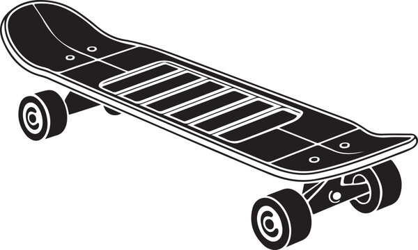 Black skateboard with hollow deck design