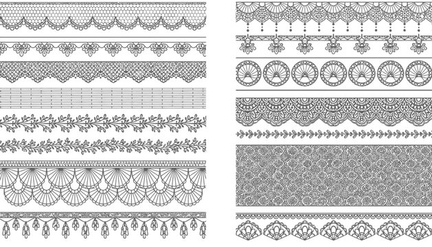 Collection of various ornate and elegant border designs and patterns for decoration and design