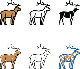 Fototapeta premium deer animal in zoo color icon stylized vector. deer animal in zoo sign. isolated symbol