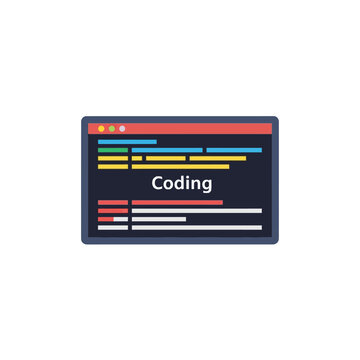 Colorful coding software interface screen.