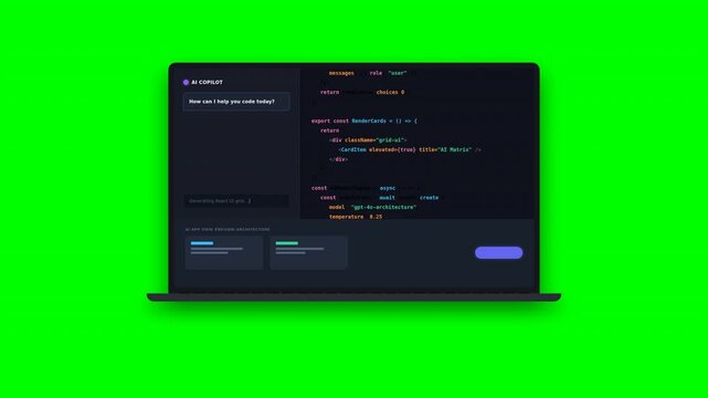 Motion of a computer screen displaying coding interface with dark theme.