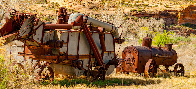 old rusty tractor