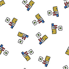 Fototapeta premium manufacturing factory vector seamless pattern manufacturing factory sign illustration