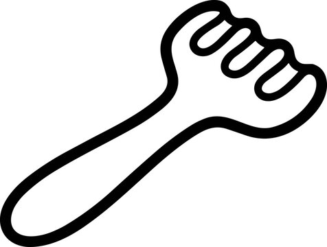 Hand-drawn illustration of a meat tenderizer tool, simple black outline on white background.