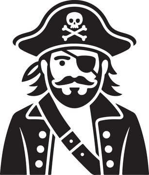 Pirate with skull hat and eye patch