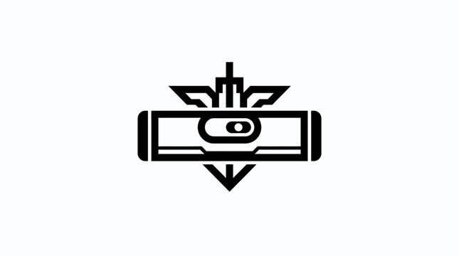 Black and white icon of a car with a plant sprout and downward arrow