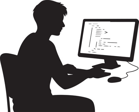 Person coding on computer at desk
