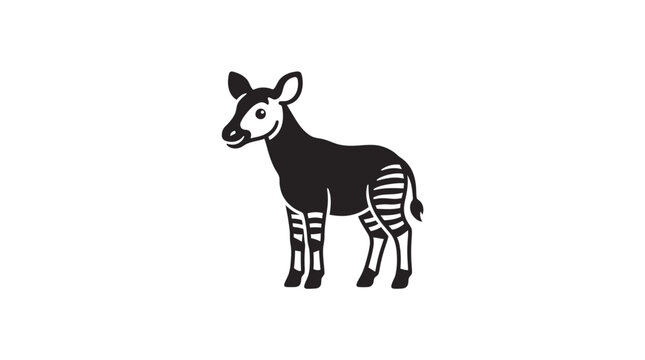 A cute cartoon zebra illustration with simple black and white lines