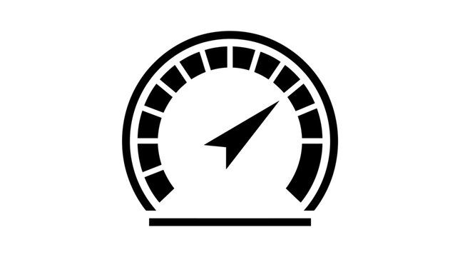 Speedometer icon gauge measuring velocity and performance levels