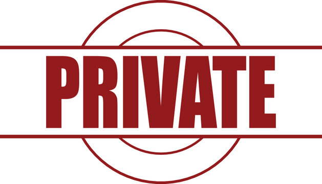 Red Private stamp illustration indicating restricted access or confidentiality for important documents and sensitive information