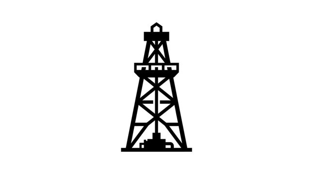Oil derrick illustration representing energy production and industrial drilling operations