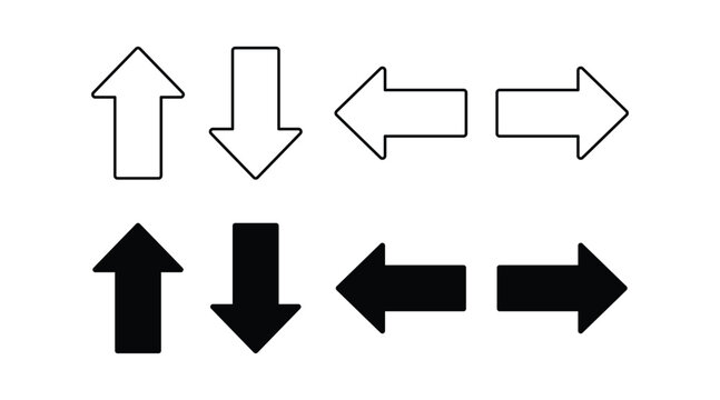 Double Arrow Icon Set &ndash; Bidirectional Direction, Width Indicator & Navigation Vector Collection
