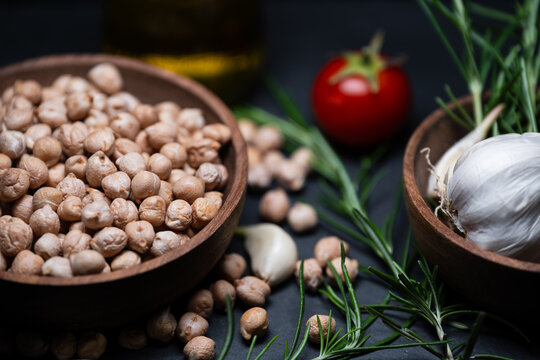 Still life of dried chickpeas