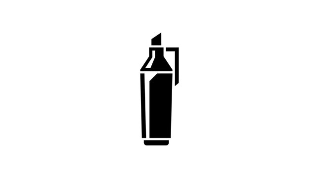 Flat black icon of a gas lighter or cigarette lighter on a white background