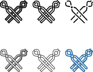 Obraz premium tongs blacksmith color icon vector. styleset tongs blacksmith sign. isolated symbol