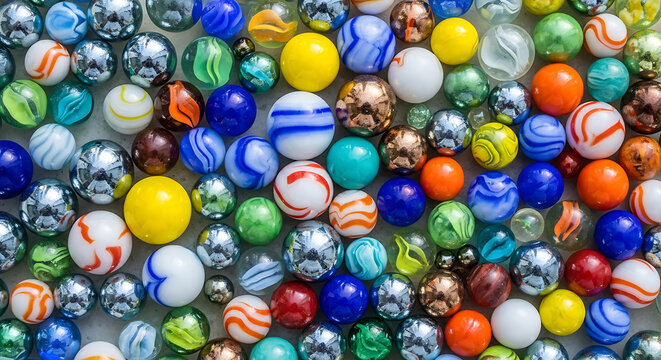 Assorted colorful glass marbles background with colorful collection background assorted glassware childhood recreation