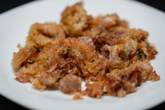 Tasty and light baked squid au gratin