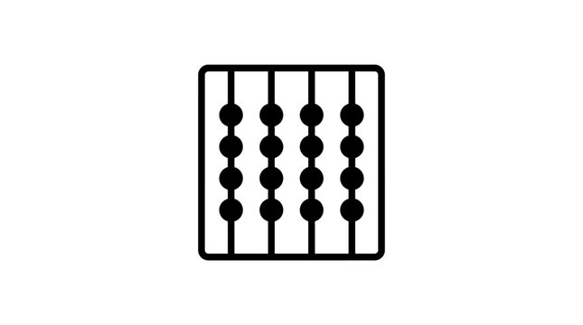 Traditional abacus counting tool with wooden frame and beads for arithmetic