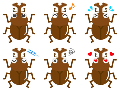 カブトムシのイラスト素材セット5