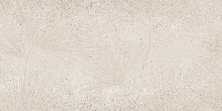 A light beige, textured background featuring a subtle, abstract pattern of radiating palm leaves with a slightly grainy overlay.