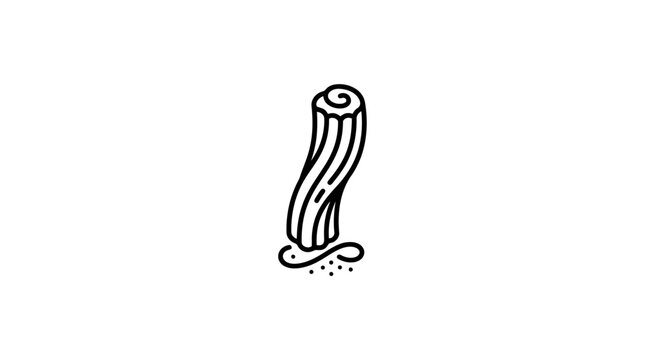 Minimalist line art illustration of a toothbrush with toothpaste on a white background
