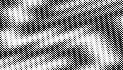 Black and white abstract geometric pattern with smooth transition of diagonal lines effect for modern background and jersey design element. Editable graphic resource. Vector Format Illustration. EPS10