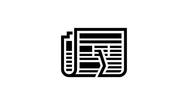 Monochrome newspaper icon design representing news media and information