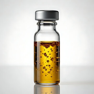 Coffee oil extraction sample in transparent scientific vial