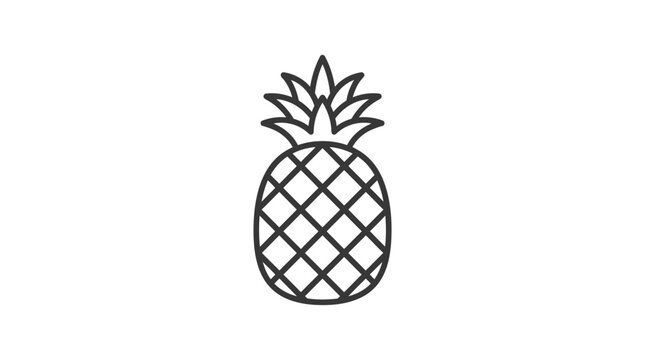 Minimalist pineapple fruit icon line art outline