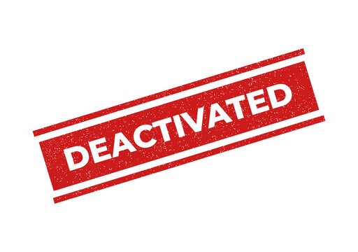 Red deactivated stamp on white background