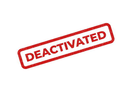 Red deactivated stamp on white background