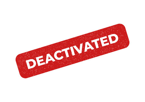 Red deactivated stamp on white background