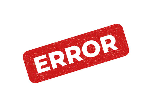 Red error message stamp with bold text