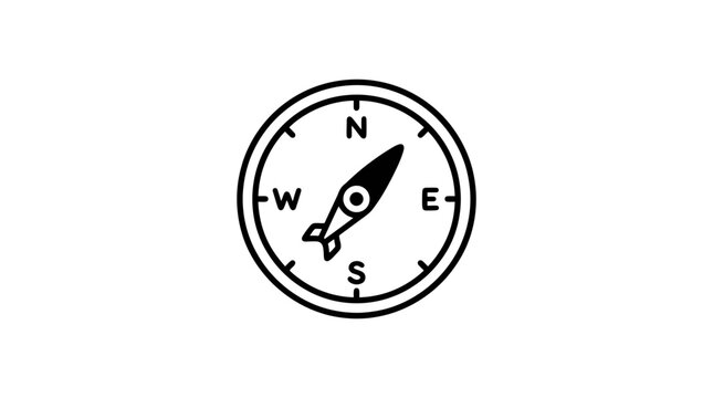 Classic compass rose directional symbol for navigation and orientation