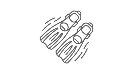 Diving flippers pair line art illustration. © Kazu