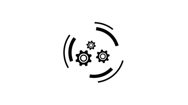 Animated settings line icon. Settings icon animation isolated.